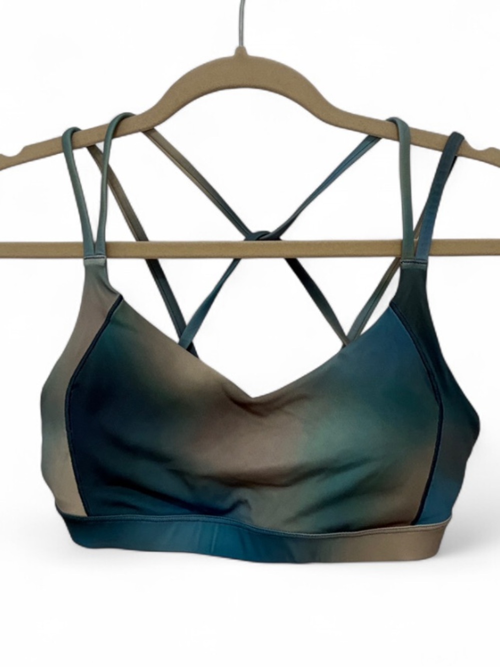 Calia Inspire Low Support Strappy Gradient Sports Bra - Teal & Sand